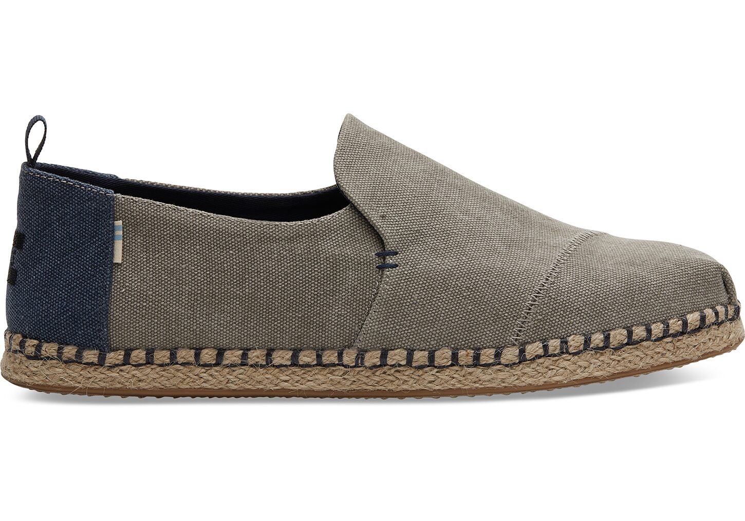 Toms Washed Canvas Deconstructed - Mens Alpargata Espadrilles - Grey - NZ - 867405WGD